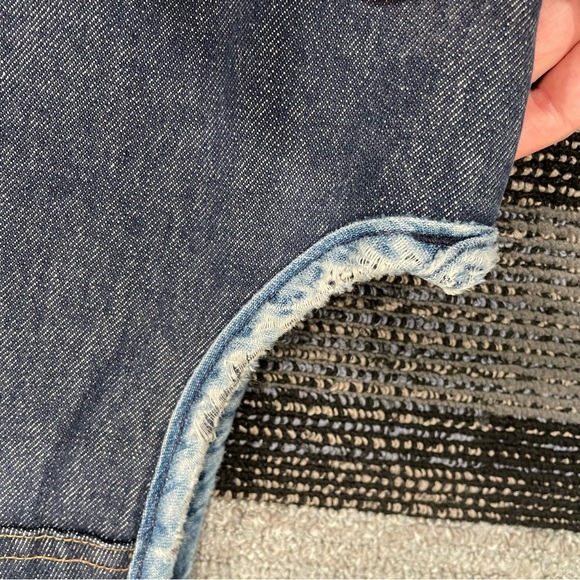 Vintage 70s Sears Roebucks Western Wear Denim Vest Sherpa Lined Sz Medium - Picture 11 of 13